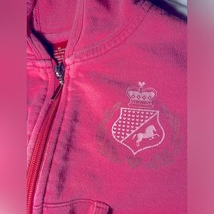 Fashion 2000’s Y2k Hot Pink Cropped zip up with hoodie